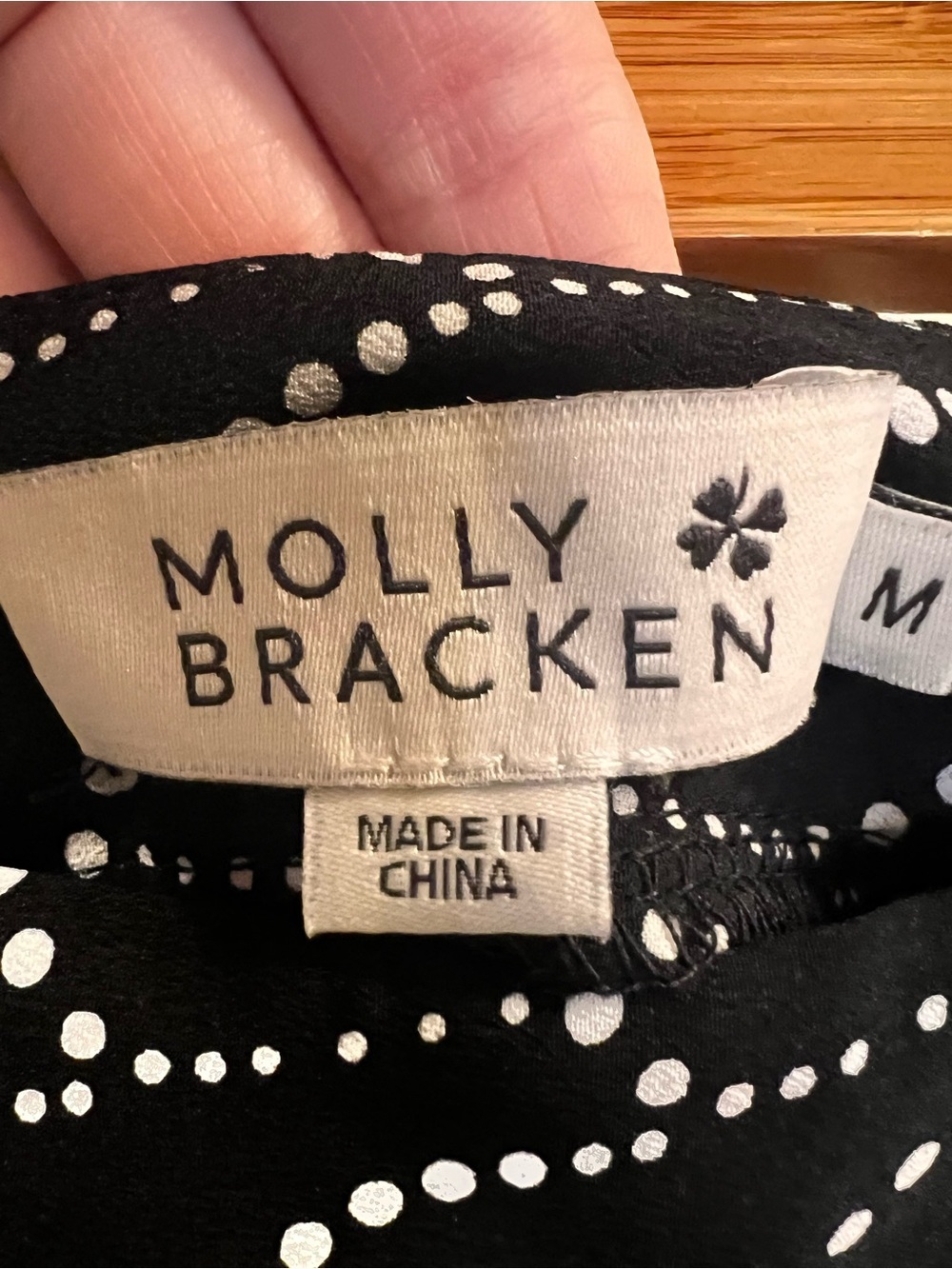 Molly Bracken Black Dot Print High Waist Tailored Shorts French Chic M - Picture 13 of 13